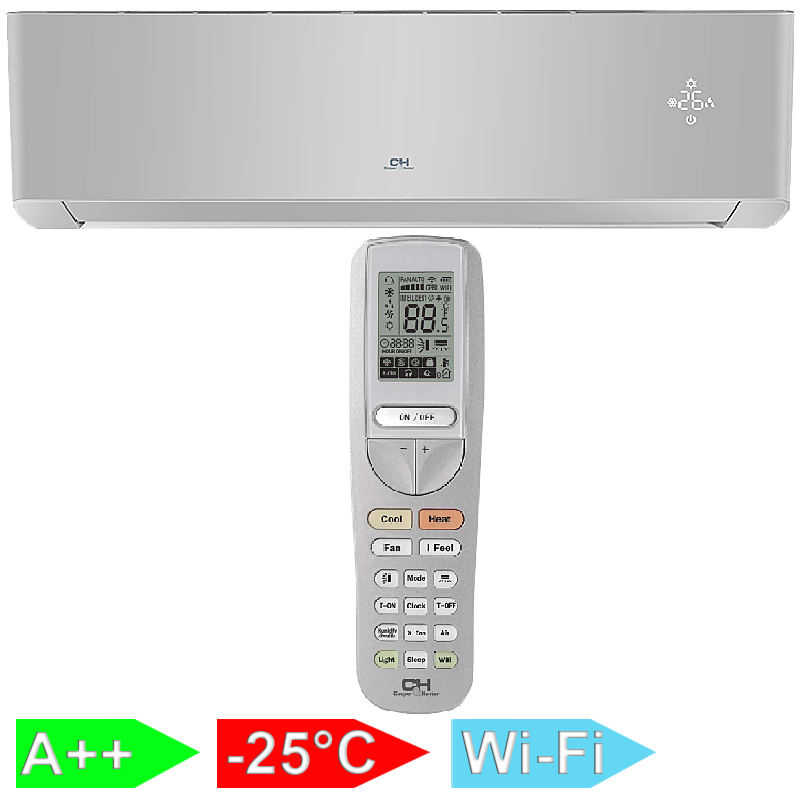 Внутрішній настінний блок Cooper&Hunter Nordic Multi Light Supreme Continental Silver CH-S24FTXAL-SC(I)